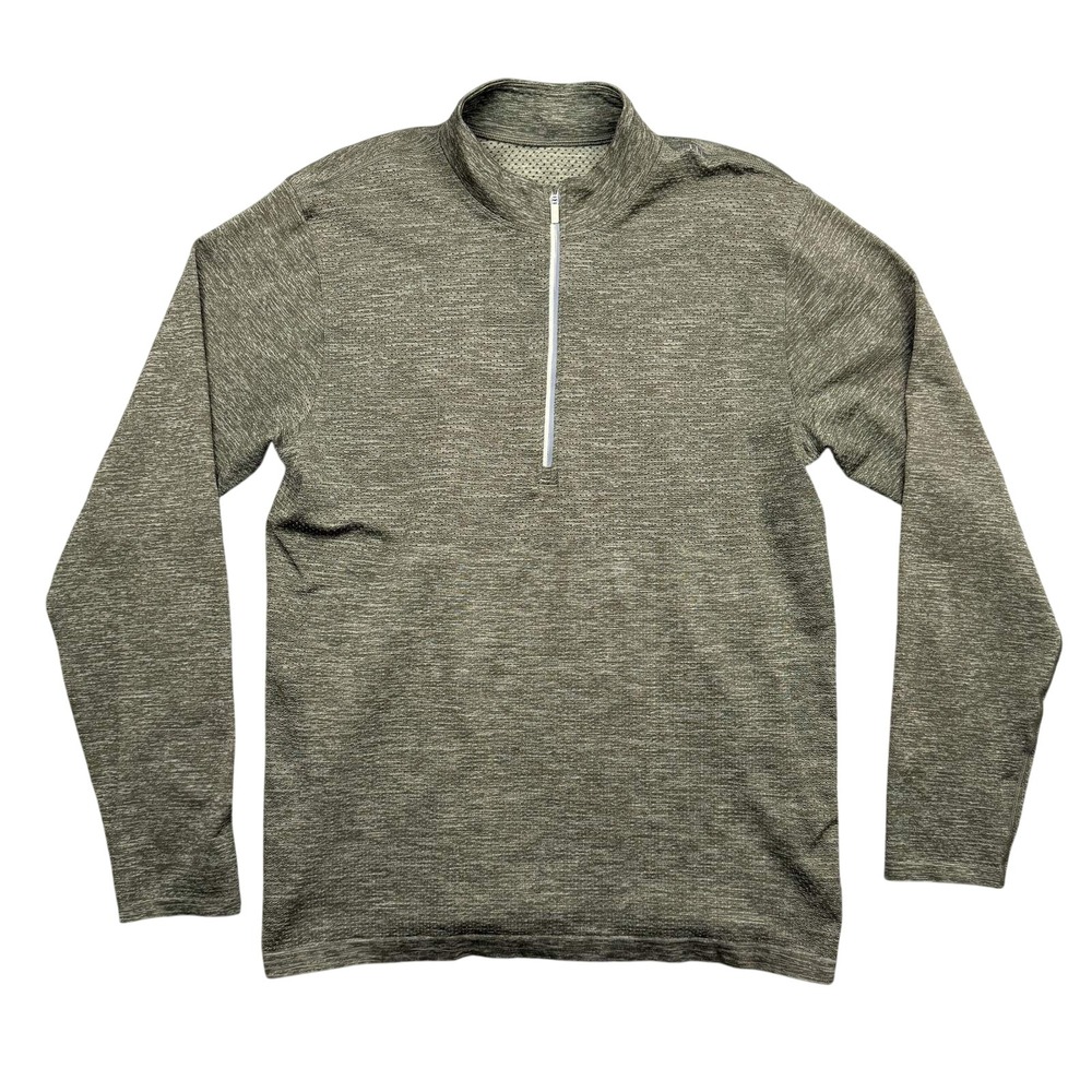 Lululemon Metal Vent Tech 1/2 Zip Mens XL Olive Green Heathered Pullover